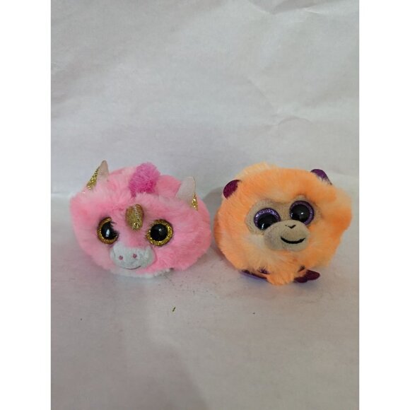 TY Puffies Coconut the Monkey and Fantasia pink Unicorn 4" - Picture 5 of 10